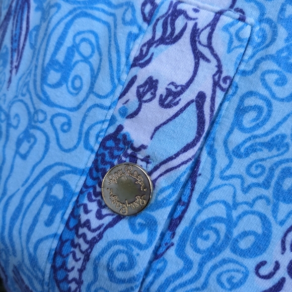 LILLY PULITZER Spa Blue Nice Tails Charlene Dress Women's Size Medium 3/4 Sleeve - Picture 7 of 13